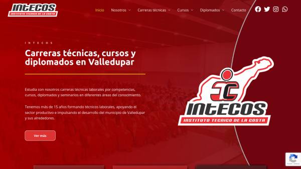 Imagen de sitio web de INTECOS